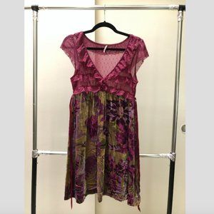 Free People Romantic Lace and Velvet Dress